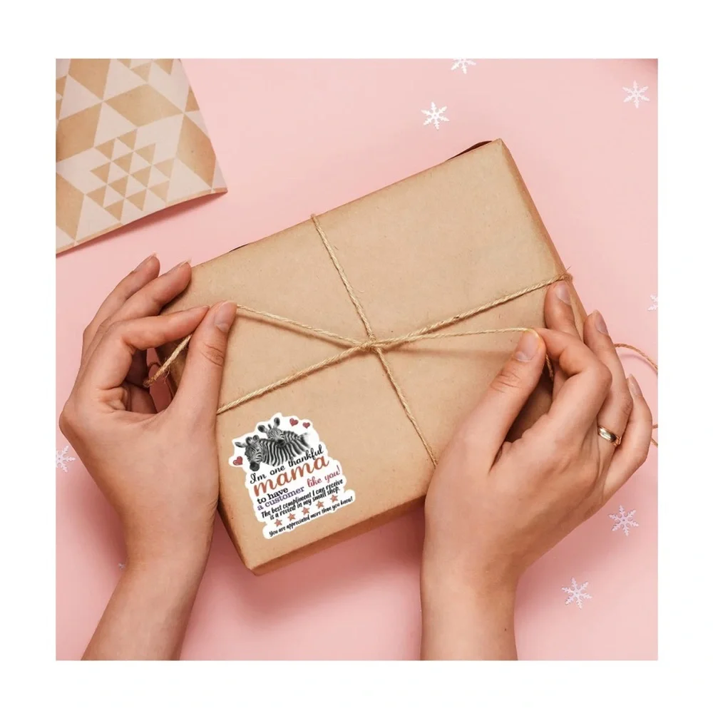 Zebra 500 Thank You Stickers: I’m One Thankful MAMA To Have A Customer Like You